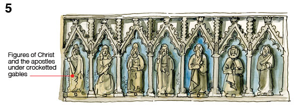 5 Early English 1190 -1250 carved reredos at St Mary’s, Bampton, Oxfordshire