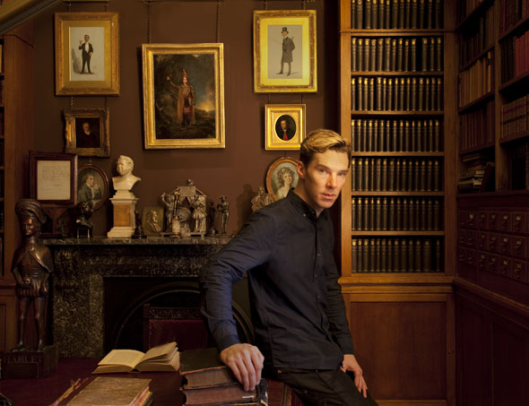 Benedict Cumberbatch in the library of The Garrick Club