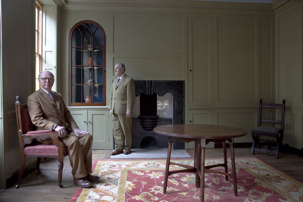 Gilbert and George in their minimally decorated home in Fournier Street, London
